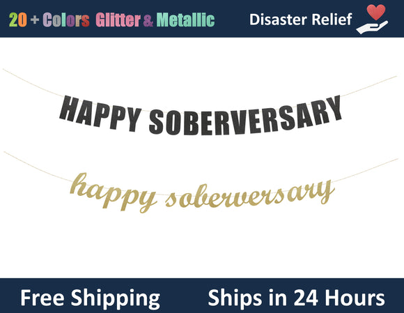Happy Soberversary | Hanging Letter Party Banner