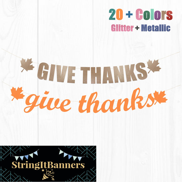 Give Thanks | Hanging Letter Party Banner