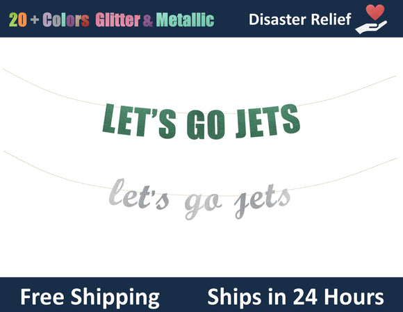 Let's Go Jets | Hanging Letter Party Banner
