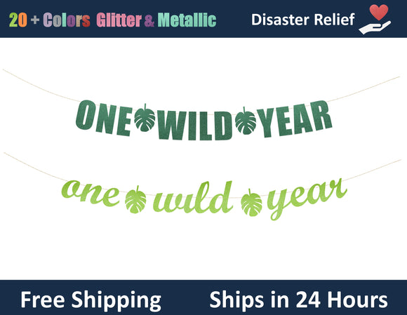 One Wild Year | Hanging Letter Party Banner